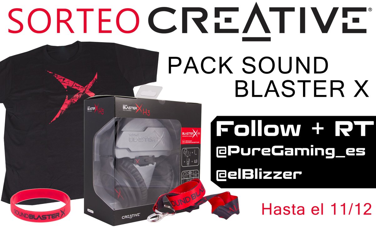PureGaming_ES's tweet photo. ¡SORTEAZO! Pack CREATIVE Sound Blaster X H3 Pro-Gaming ¡Los mejores cascos!
FOLLOW + RT 

@PureGaming_es
@elBlizzer https://t.co/Ti4fNGzRO6