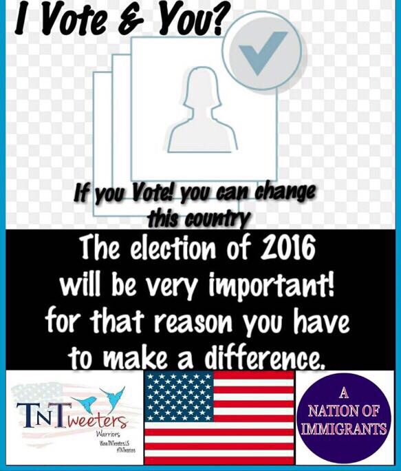 ImmigranNacion's tweet photo. #GoVote 
Be the voice of the #11Million, because #11MillionLivesMatter #2016Elections #TNTVote
#TNTweeters 
#AINF https://t.co/pjogr6lYDn