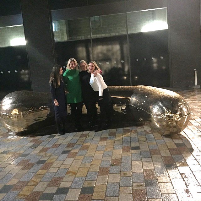 tabithawebbuk's tweet photo. 4 TW dresses in front of a big...courgette. #aboutlastnight #sarahlucas @EmbassyGardens   
https://t.co/eDfpPv9oqB https://t.co/QOgf4ZAULN