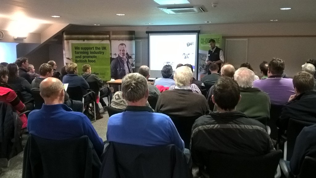 HelenAshcrofty's tweet photo. With the @CoopAgriMatters discussing The Co-operative Calf Scheme. Great turnout of CDG farmers. #integratedsolution https://t.co/7K9AN5Lw23