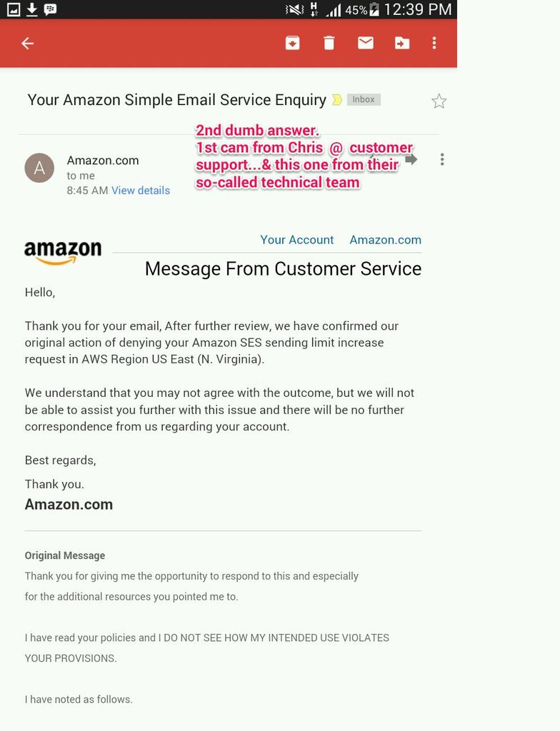 wogunlade's tweet image. #dumbAnswers from the same coy. dont make a RIGHT, except if .@awscloud is answering from a TEMPLATE @mashable
