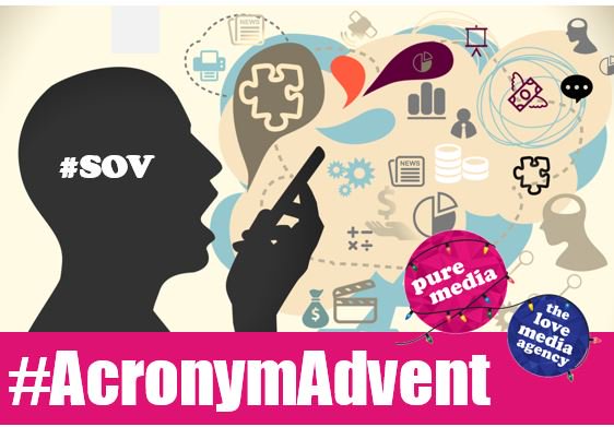 puremedia123's tweet image. What is SOV? Click the hashtags to find out more: #digitaljargon #acronymadvent