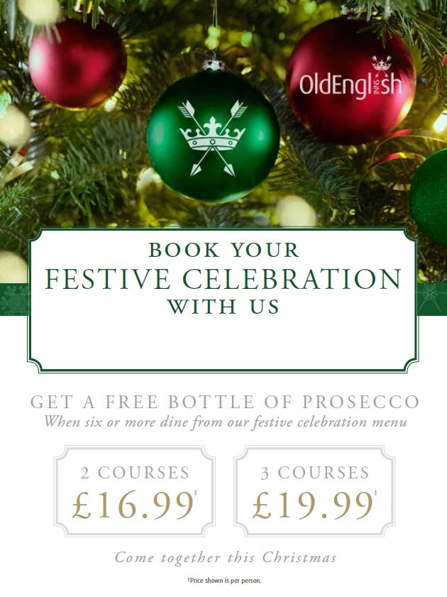 If you're planning a #Christmas meal then come &amp; join us.
Get a free bottle of Prosecco for every 6 diners!
#Burton