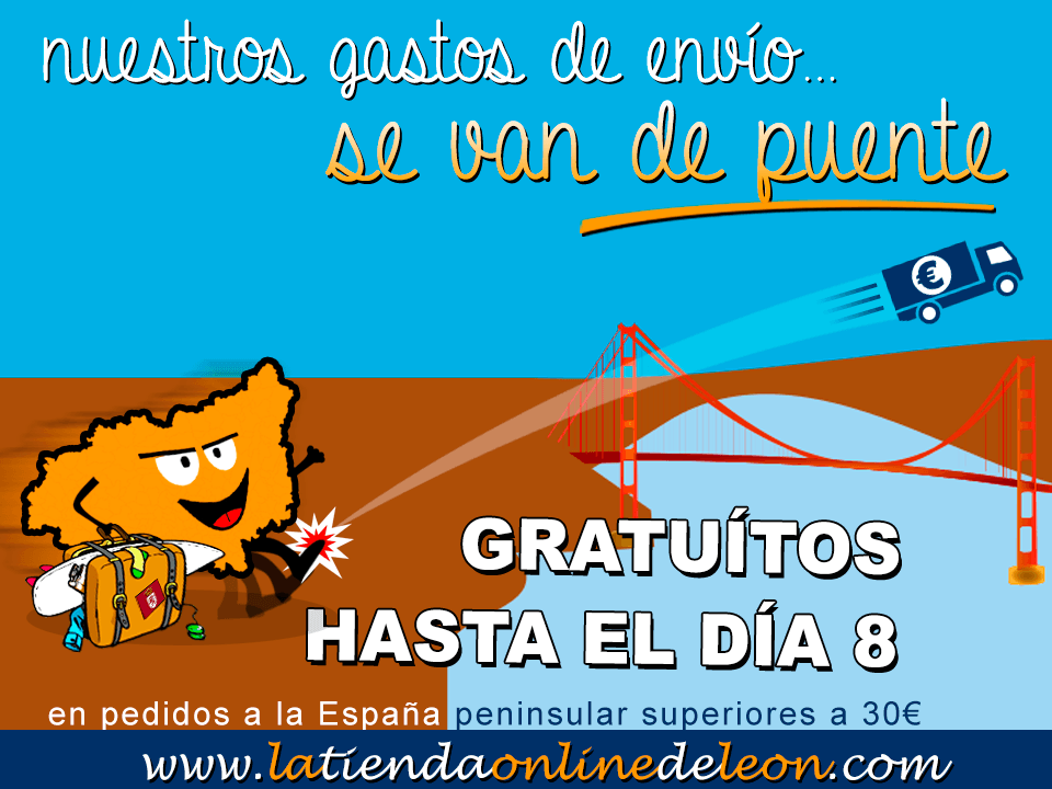 Este puente los gastos de envío no van a ser un problema = GRATUITOS. ¡¡Aprovecha!!

latiendaonlinedeleon.com/es/