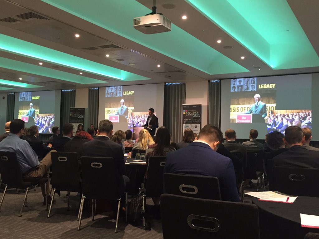 busbyf1's tweet photo. Michael Oakes, Head of Programmes EMEA The Economist, on building a community for a launch event #confsummit https://t.co/5INFrnoGBw