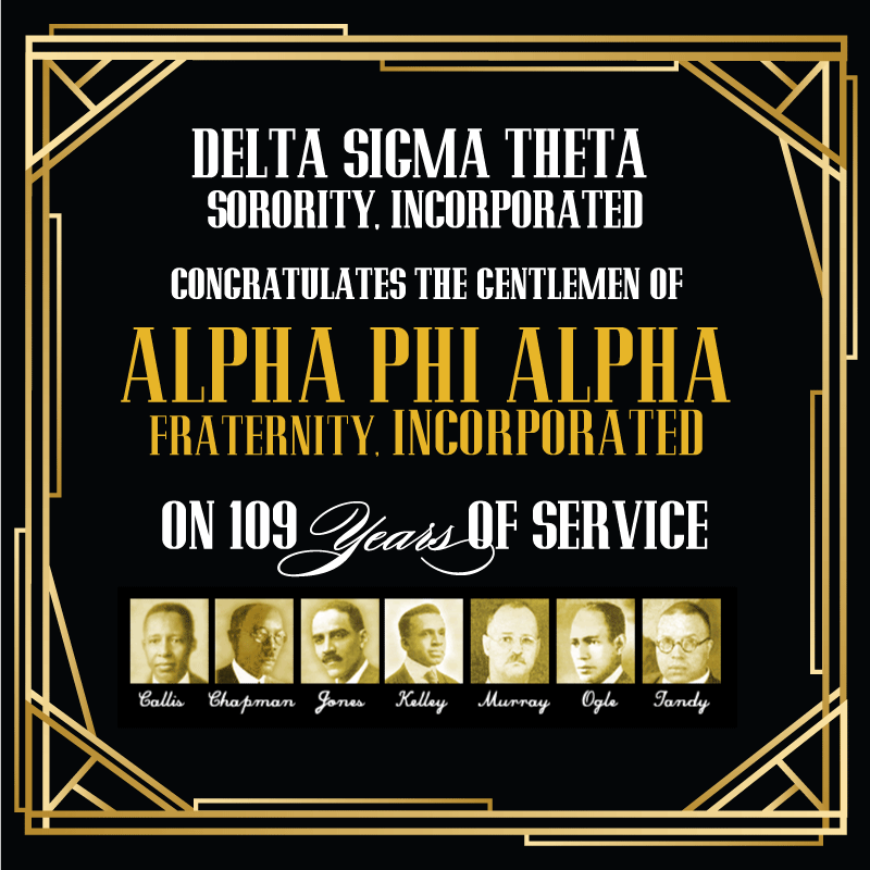 Delta Sigma Theta Sorority, Inc. salutes @APA1906NET. Congratulations on 109 years of service. #APA109 #DST1913