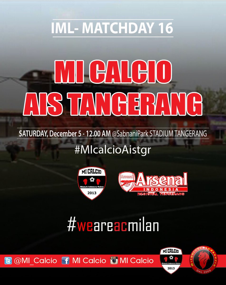 [Pusat] Jangan lewatkan Besok Siang Giornata 16 <a href="/IDNMiniFootball/">IDN MiniFootball</a> di @sabnanipark 👊 🔴⚫
#IML #weareacmilan