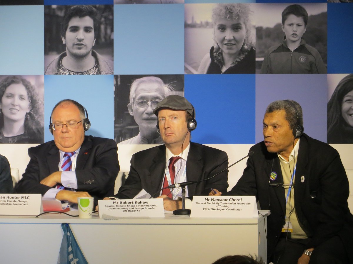 We are citizens before being trade unionists. We must call our leaders to invest in green energies C. Mansour #COP21