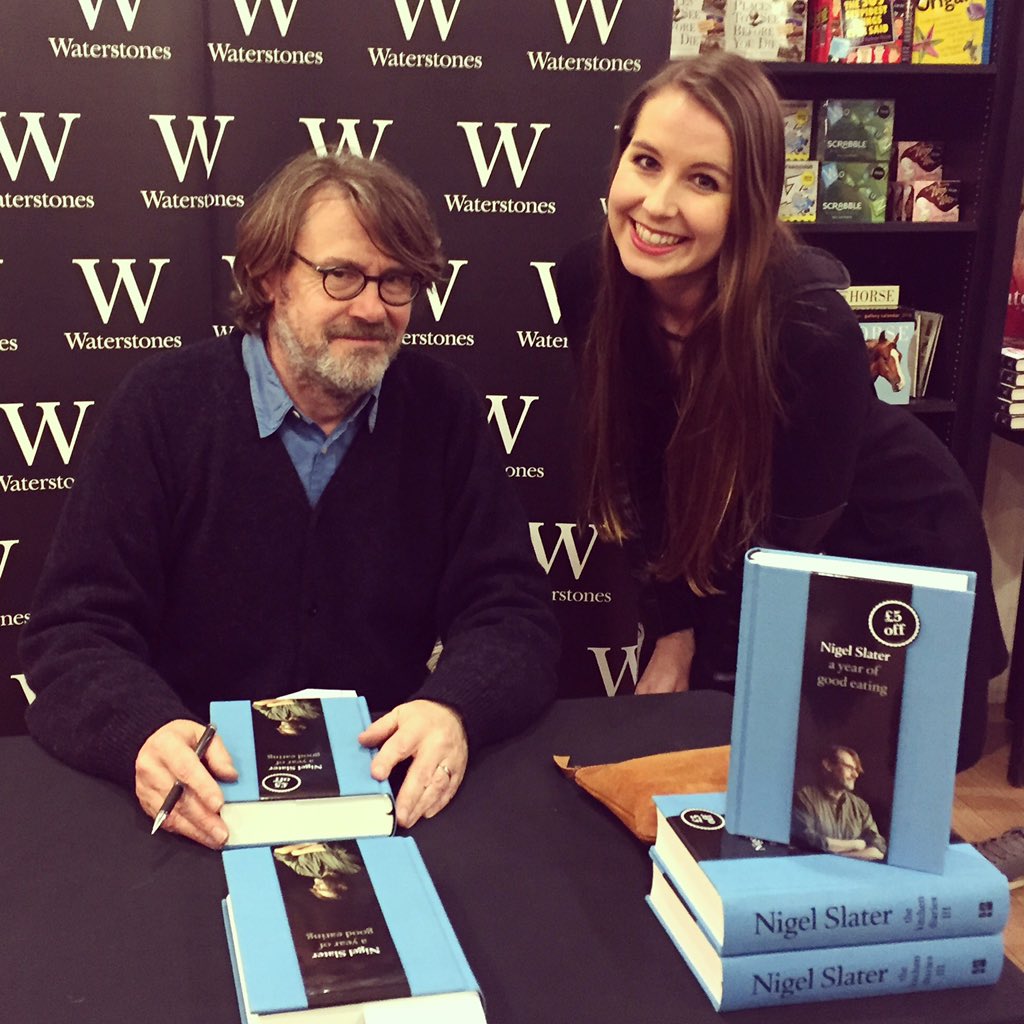 Amyeveringham's tweet photo. Thank you so much @NigelSlater for signing my book today! Put a big smile on my face! https://t.co/QSrJSG2xFQ