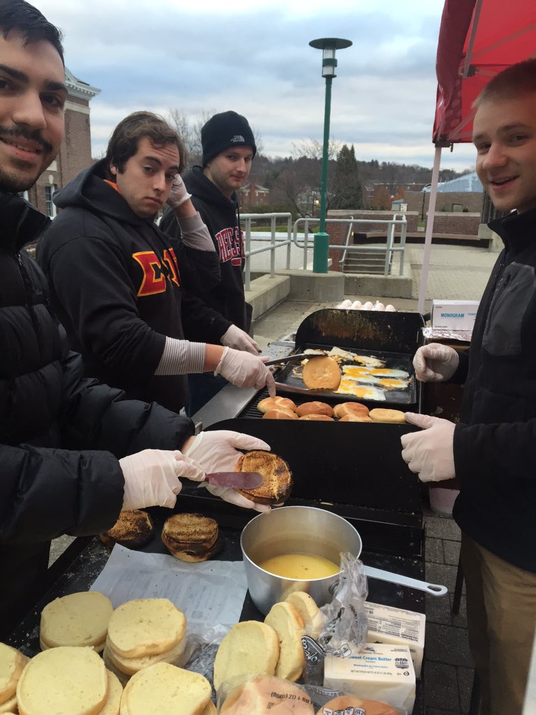 8AMs approach and it's time to get your hunger satisfied this morning! Bacon Egg &amp; Cheese sandwiches hot and ready!