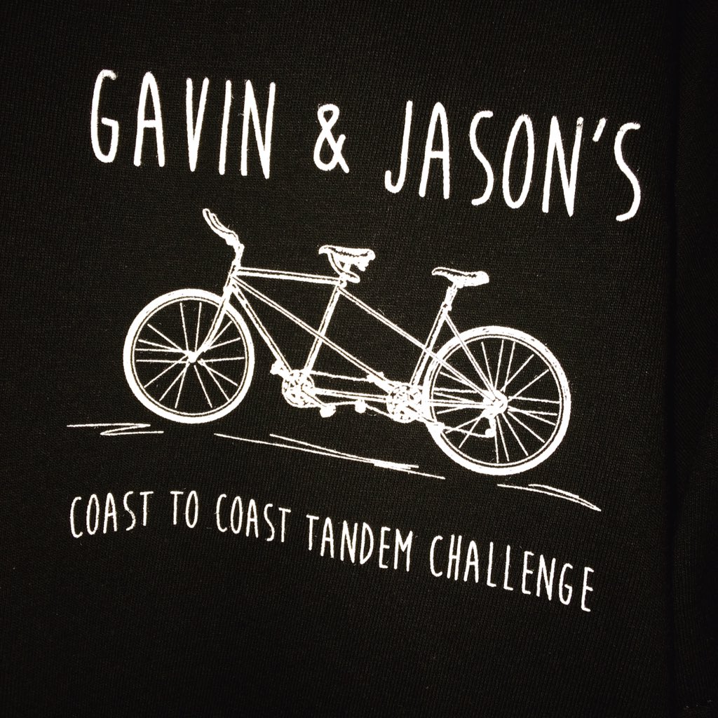 2 men, 1 tandem, Whitehaven to Tynemouth non stop for #cancerresearchuk and #sheffieldhospitalscharity T Shirts £10