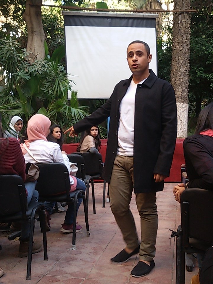 CareerZoomCU's tweet photo. #HappeningNow Youssef Kamal Co-Founder of Lebaladna motivating our AC participants.#Czcu #OrientationDay https://t.co/C5EGitcOqv