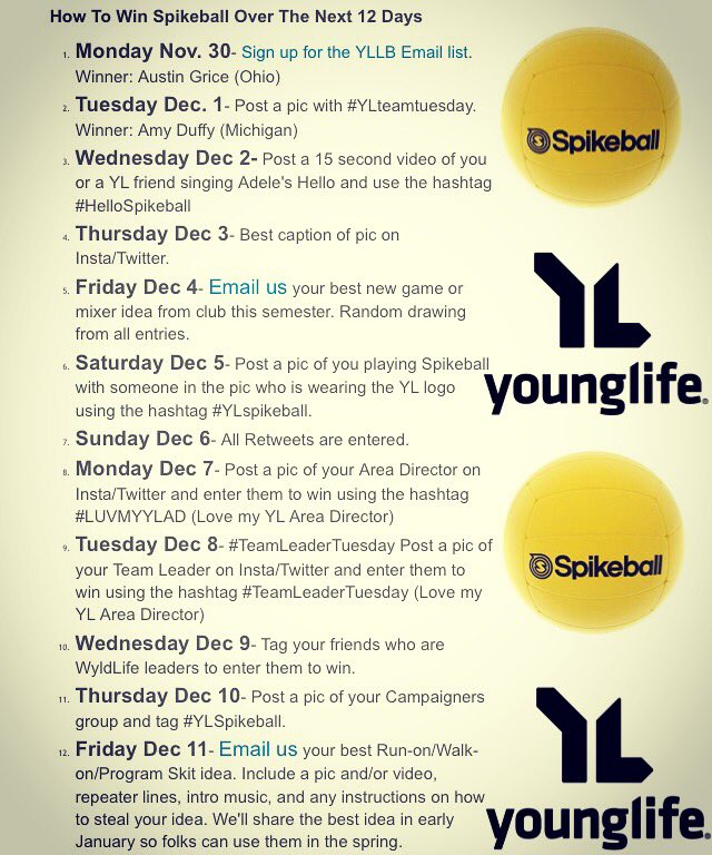 Enter to win today's @spikeball set by emailing us your freshest game/mixer ideas at YL1941 at gmail.