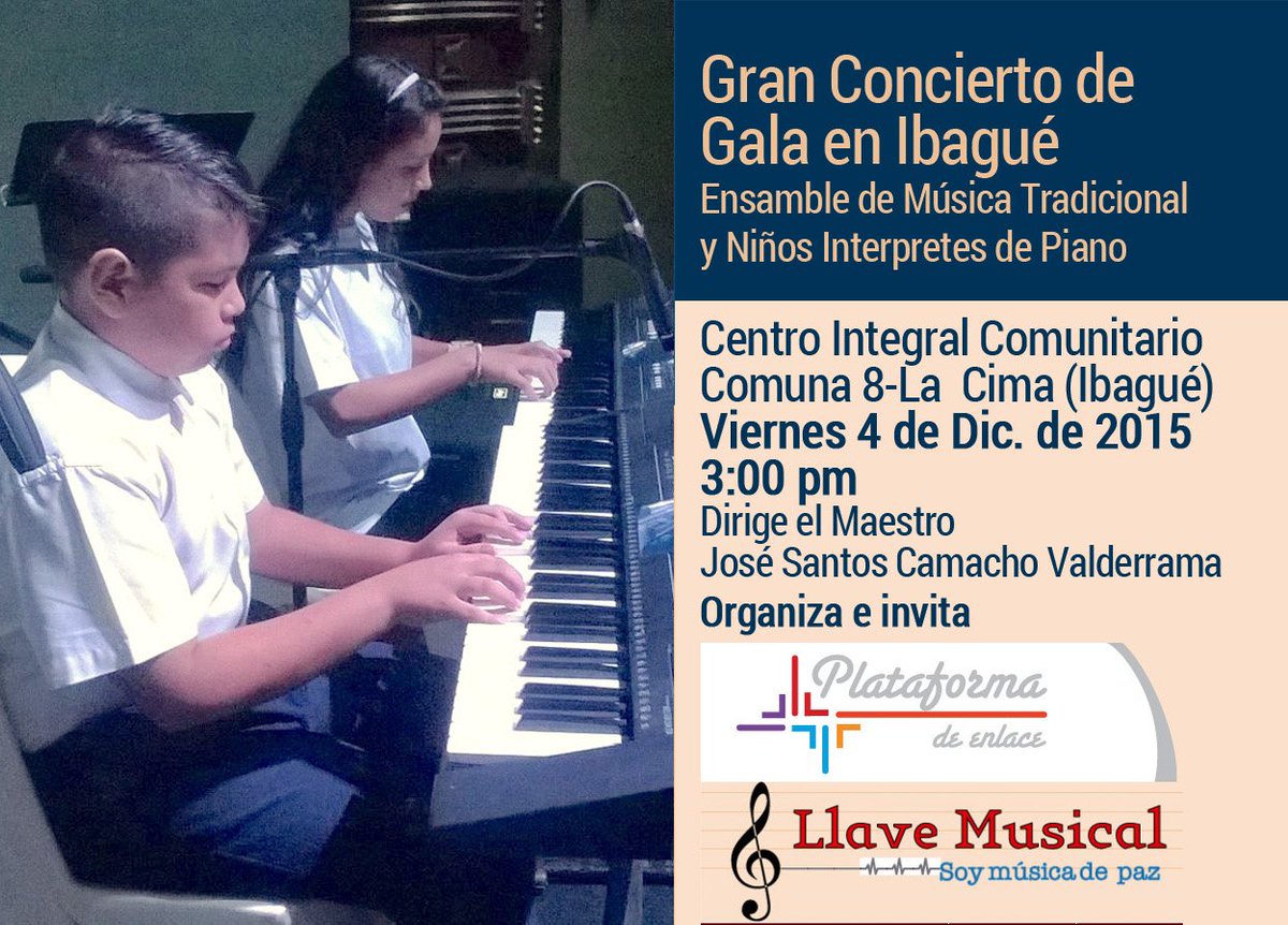 llavemusical's tweet photo. ¡Hoy Gran Concierto de Gala en Ibagué!, ven a disfrutar con nuestros talentos tolimenses #LLaveMusical #RedTrust https://t.co/SiV5BxO6dL
