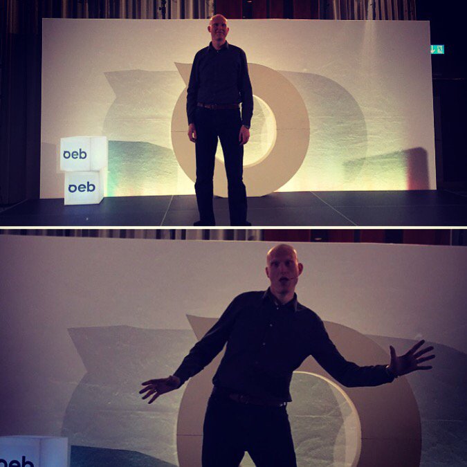 LandOreports's tweet photo. Come to Potsdam III for a talk with Bryan Mathers on 'First I Listen. Then, I draw my listen'! #OEB15 https://t.co/nYR90FJFqR