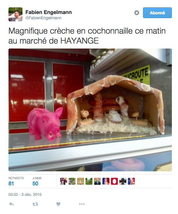 davidperrotin's tweet photo. Bon bah le maire #FN @FabienEngelmann n'assume pas sa provocation. Tweet supprimé depuis https://t.co/ncDVbIK24U