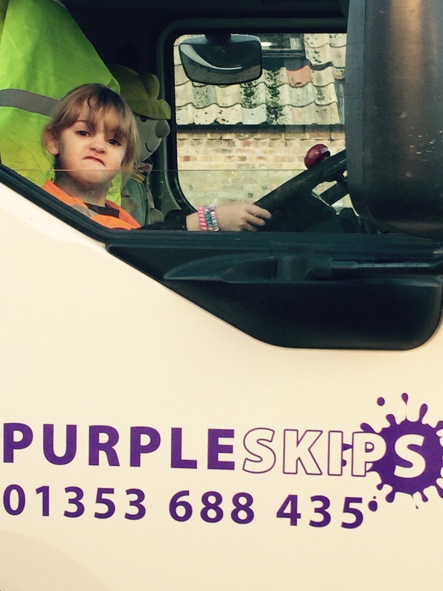 Introducing our new driver.....<a href="/PurpleSkipsDemo/">Purple Recycling</a> #waste #girlscandoit