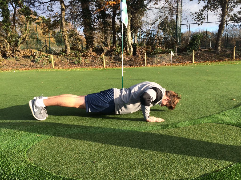 SteveBuzzaGolf's tweet photo. Another man was inducted into the press up club this morning #competitivepractice https://t.co/prLNwTU2Nj