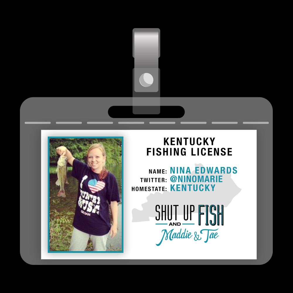 ninomarie's tweet photo. Thanks @MaddieandTae for my fishing license 🎣Love it😊 #ShutUpAndFish #GirlsFishTo 🎣 https://t.co/ilDiTBAbMu