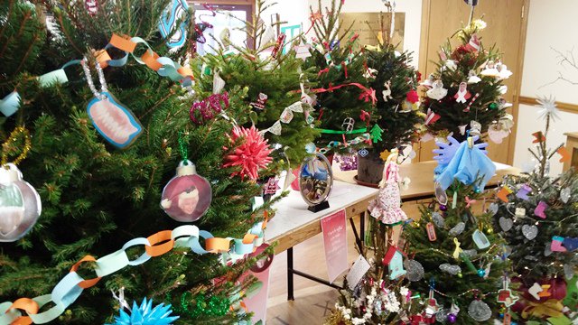 St_Monica_Trust's tweet photo. Beeches 3 wins 'Great Christmas Tree-off' contest! All trees decorated by residents &amp; staff at #JohnWillsHouse. https://t.co/AAZ74QLYDo