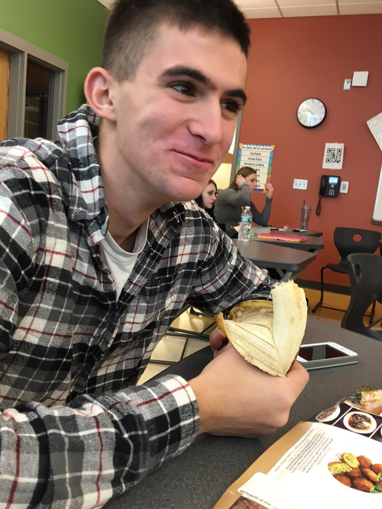 HHSbananas's tweet photo. Look at the #joy bananas bring to this teen boy! Great to see #bananas having a #positive impact on the youth :-) https://t.co/89Hj9Bz0GM