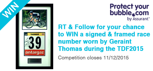 RT & Follow to win a signed #TDF2015 race number worn by Geraint Thomas #GotGsNumber T&Cs: bit.ly/1Nv2Nej