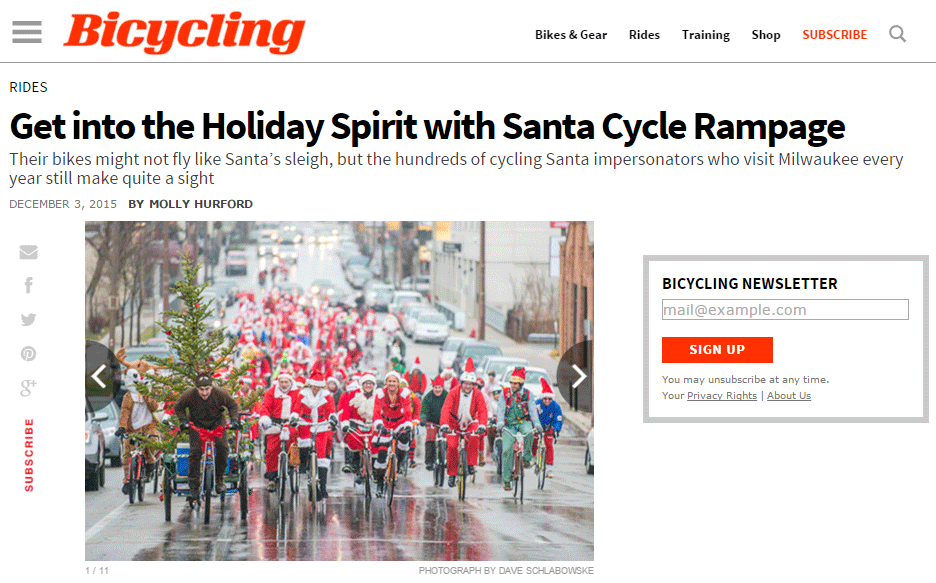 Crazy #Christmas #Santa #Cycle Rampage on Sat 5 Dec 2015, #Milwaukee  USA. Link: goo.gl/qRTeRi