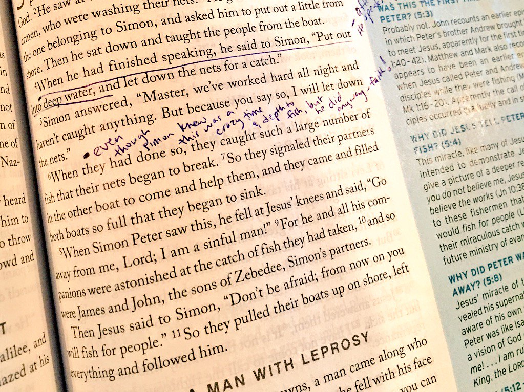 lindswray's tweet photo. @PriscillaShirer please teach on Luke 5 anytime! I love this one! https://t.co/Y8zIOEd9V3