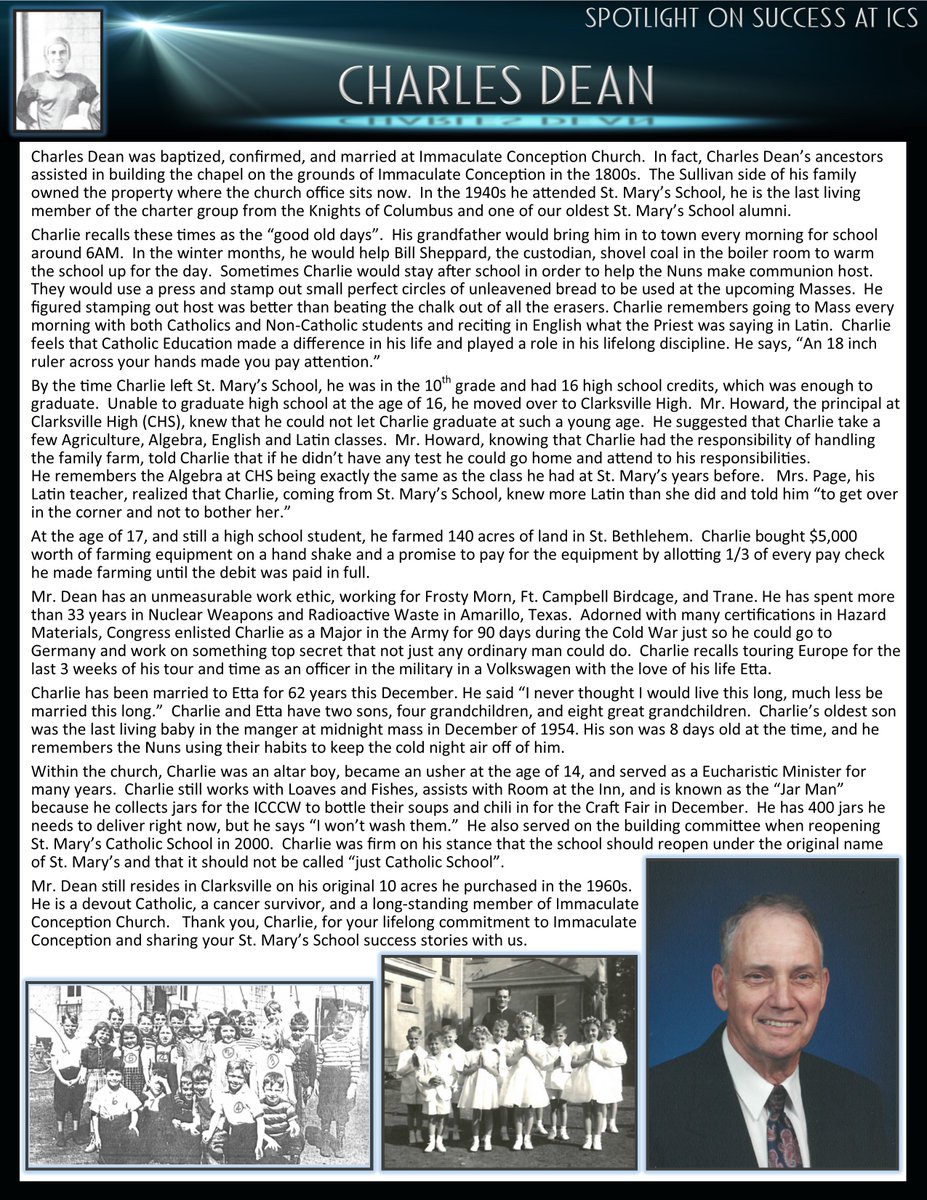 Spotlight on Success at ICS:  Charles "Charlie" Dean