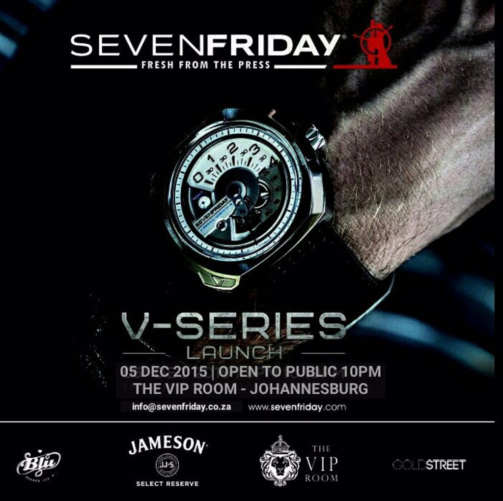 CataniaSade's tweet photo. V-Series launch tomorrow night @TheVIPRoom_JHB 🍸⌚️ not to be missed 😁 @missmookidd @SexyPeanut123 @jamie_bis https://t.co/xcKjHrDTXh