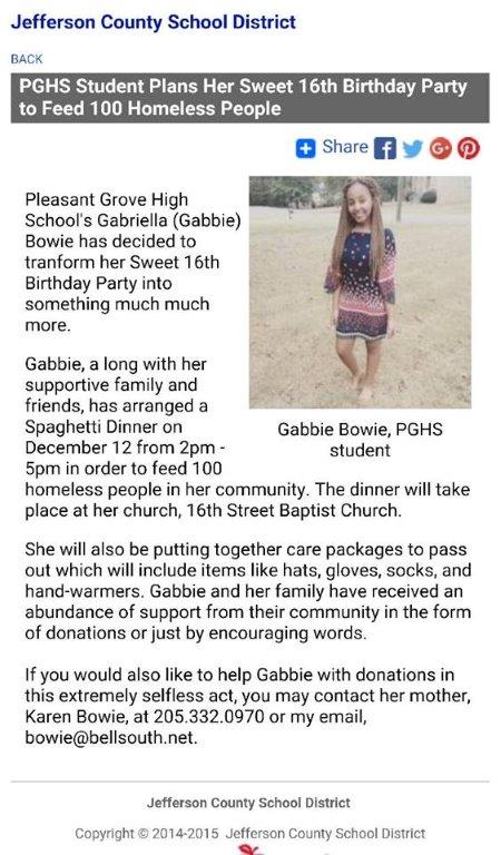 JeffCoDefender's tweet image. Gabbie is one of our Leadership Academy students, and she's giving back to the community! Check out more below!