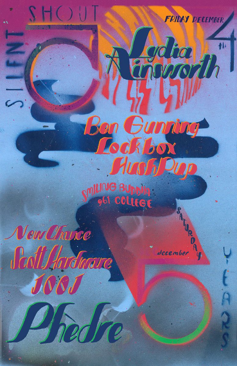 wavelengthmusic's tweet photo. Happy 5th bday @silentshoutca! Radradrad fest line-up this w/e @lydiaainsworth @phedreamour https://t.co/YGmuVlBg03 https://t.co/vUKBWI1ZlQ