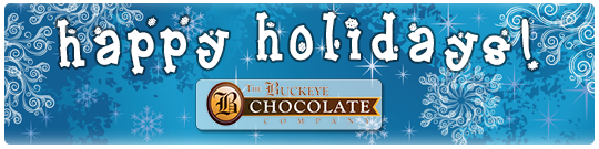 buckeyechoc's tweet photo. Happy Holidays from Buckeye Chocolate! Visit us online https://t.co/tY80uoOz0O or at 14646 Ravenna Rd in Burton Ohio https://t.co/qMbsm8dwdJ