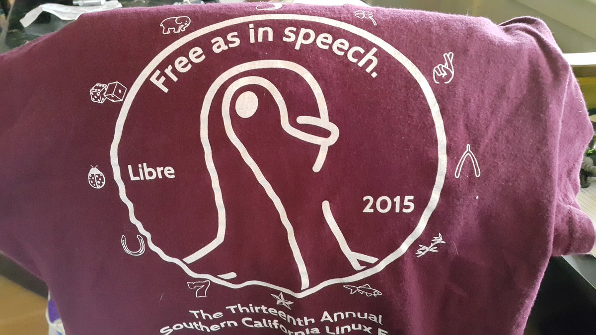 xplorn's tweet photo. @xplorn Wore last year's #scale13x shirt to celebrate. @socallinuxexpo random people love that penguin https://t.co/FamdgaR0Pz
