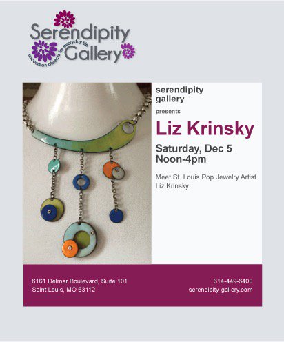 SerendipityGall's tweet photo. Have you heard? #LizKrinsky is here Sat 12-4 pm! @TheDelmarLoop for  #handmade #craft #giftideas #ShopSmallForAll https://t.co/U2ysYyR6vC