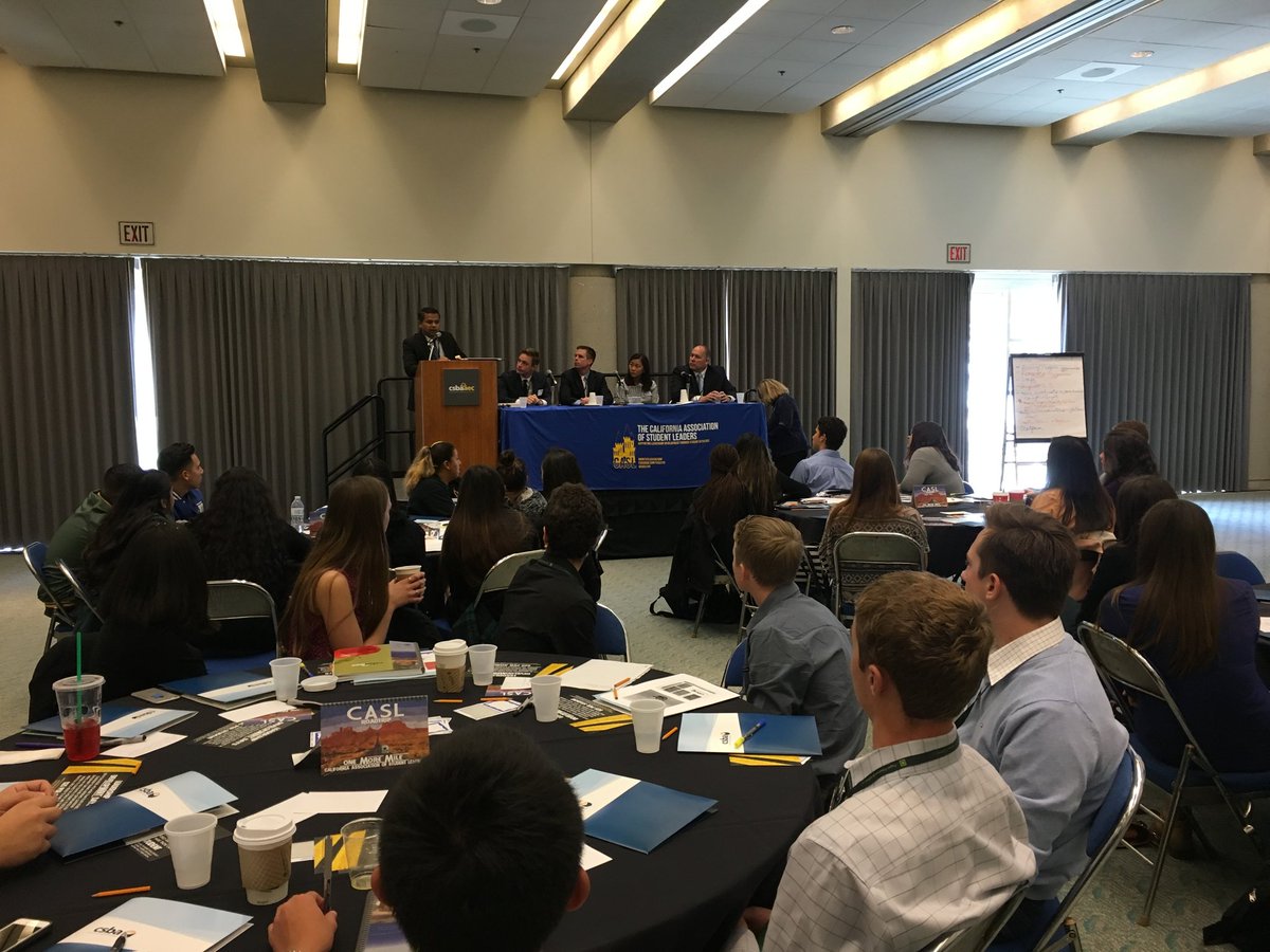caslfan's tweet photo. The student strand of the 2015 CSBA Conference is under way with a collaborative power panel. #CSBA2015 #CASL https://t.co/DEk9Bqgb6D