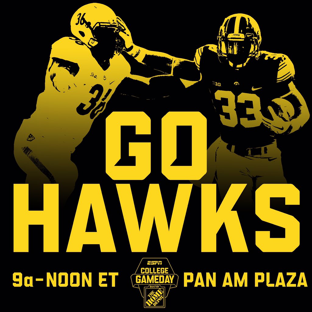 CollegeGameDay's tweet image. RT if you think @HawkeyeFootball will bring the better crowd to Pan Am Plaza tomorrow.