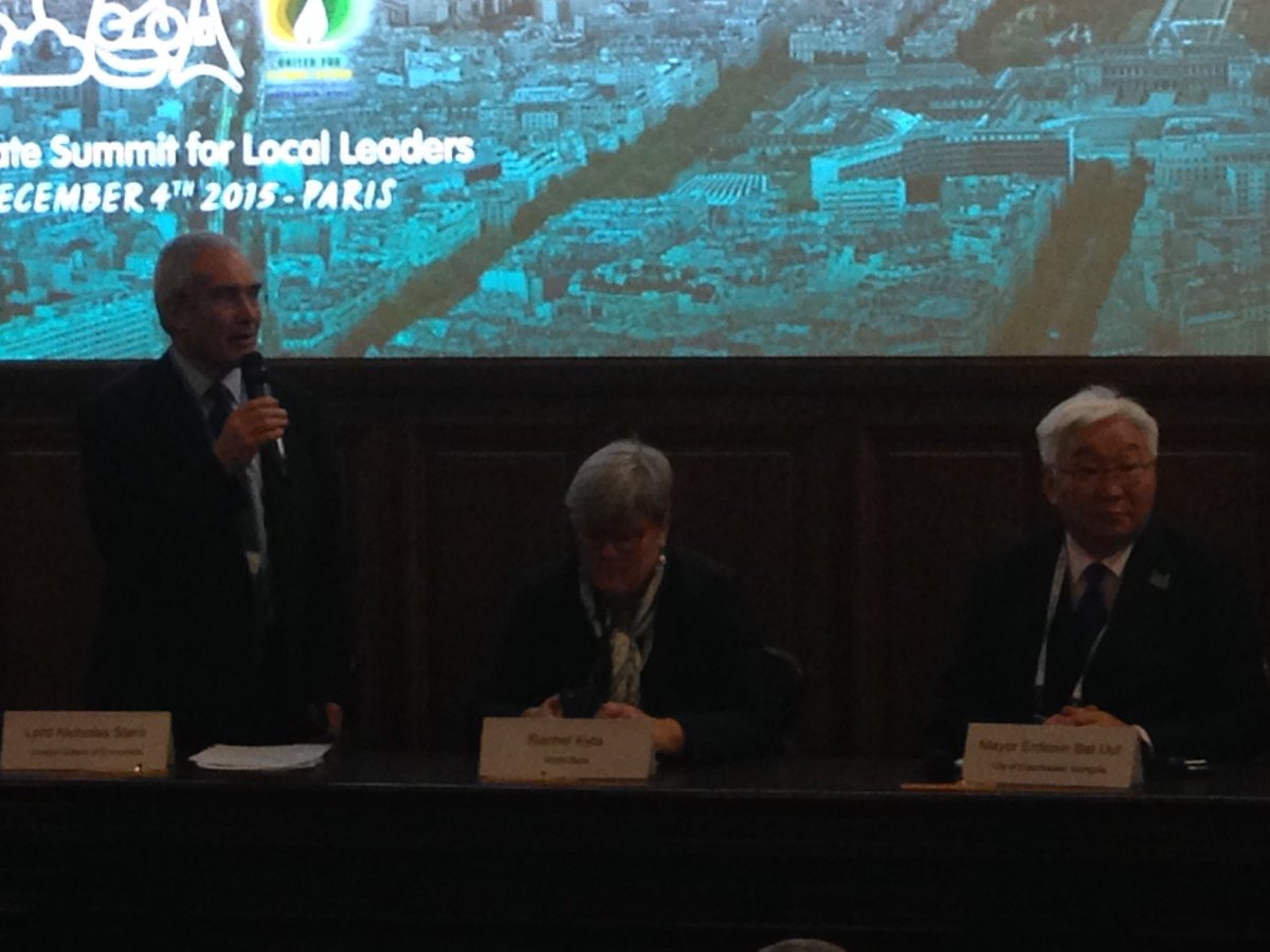 StephenBygrave_'s tweet photo. Lord Stern, UN Ban Ki Moon &amp; World Bank launching cities climate finance rpt Paris #bzelive @COP21 @beyondzeronews https://t.co/QaNaPHO2rw