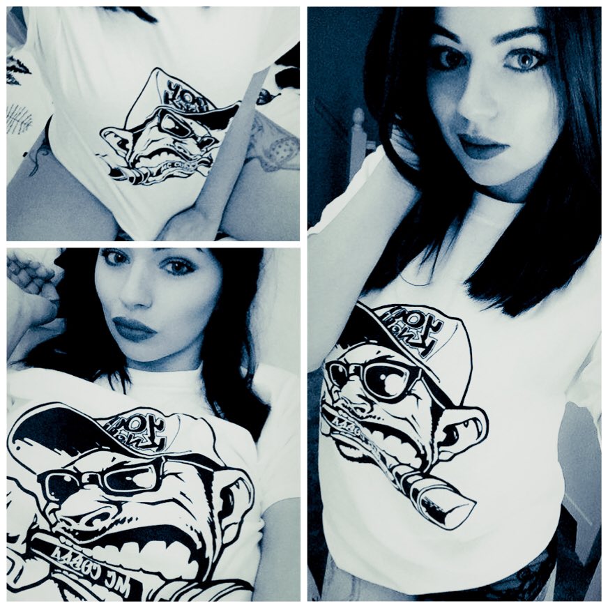 cobramc's tweet photo. The lovely @StephLovie91 modelling the new t-shirt from https://t.co/oS1wv2WS4m #youknow https://t.co/WhaY9yNy41