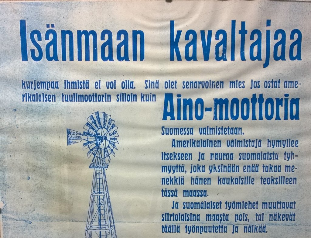 Isänmaan kavaltaja! Hyvä esim. entisajan rohkeasta mainonnasta. Sopii hyvin #ostatyötäsuomeen päivään. <a href="/RohkeaSuomi/">Rohkea Suomi</a>