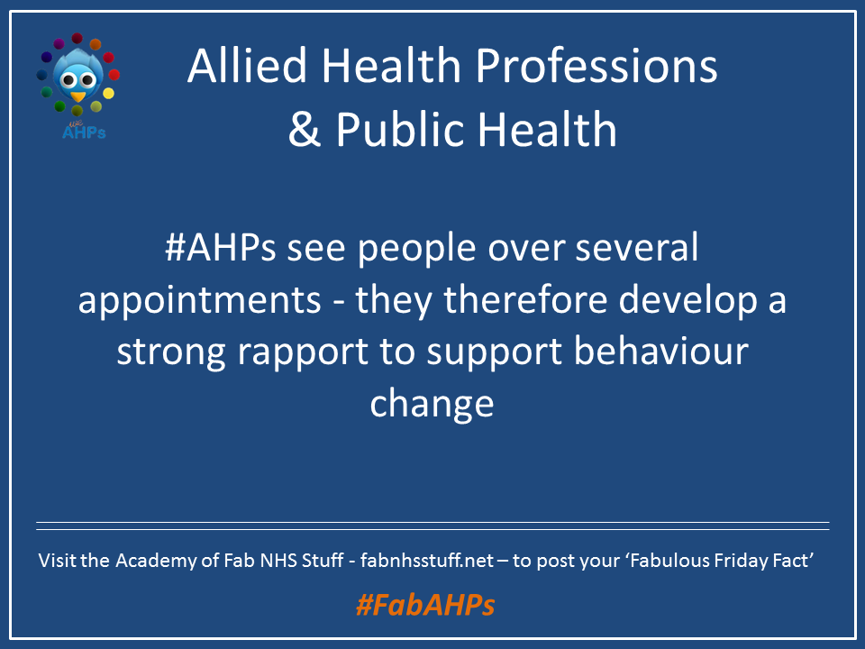 #AHPs #FabAHPs #WeAHPs