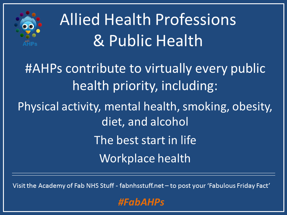 #AHPs contribute to virtually every public health priority #FabAHPs