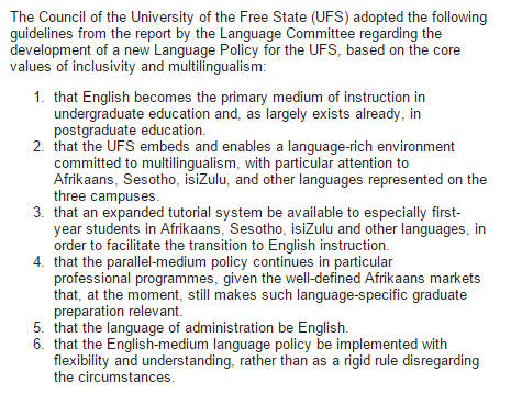 UFS_Access's tweet photo. #LanguagePolicy guidelines: https://t.co/9GPznZZrV9
