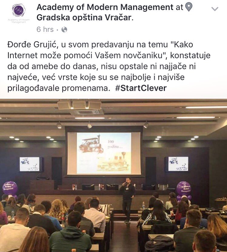 Grooya's tweet photo. Hvala studentima FON-a, ETF-a i drugih fakulteta na pažnji i organizatorima na pozivu - odličan dogadjaj -> #amm2015 https://t.co/ZHm7zFpEvp