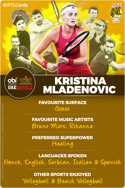 iptl's tweet photo. @BarStud Here's Kristina Mladenovic adding some French flavour to your #IPTLCards set! Keep tweeting! https://t.co/zkc9vwu2WA