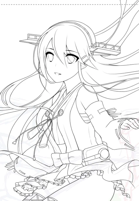 榛名さんの線画 