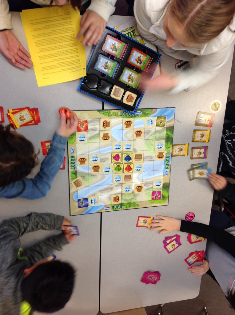 Mesdmustangs's tweet photo. Hour of code or more!!! Cross age robot turtles. https://t.co/GJlHVT9udT