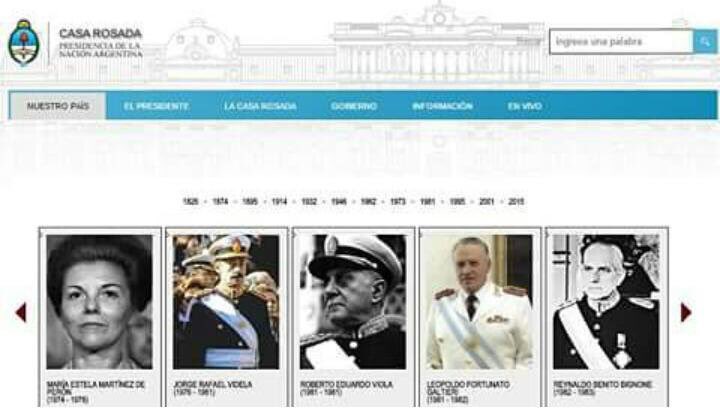 Vuelven a colgar el cuadro de Videla en la página de Presidencia de la Nación. Se viene el #NuncaMasoMenos