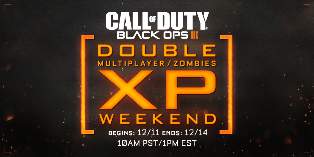 MLG's tweet photo. RT if you're going to be on your @CallofDuty: Black Ops 3 double XP grind, this weekend! https://t.co/NHK8A4udV3
