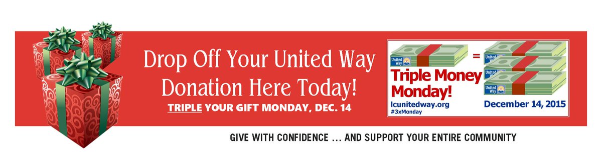 Drop off your #UnitedWay donation at our Hartland office and receive a free gift from #HIA! #TripleMoneyMonday